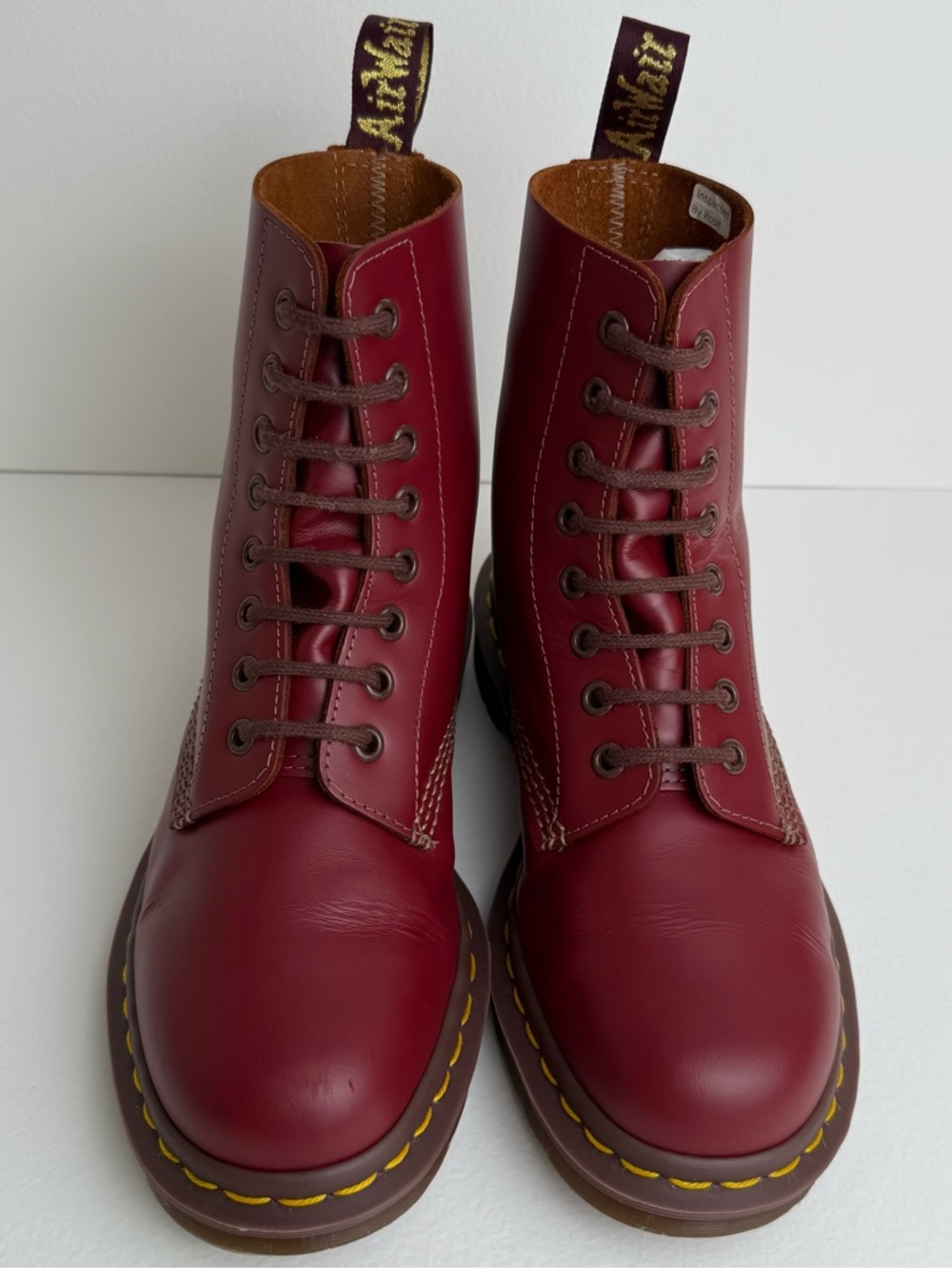 Dr. Martens 1460 Made in England Oxblood Red Quilon Leather Lace Up Boots UK 5 - Picture 3 of 17